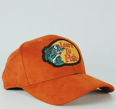 Learn To Fish: Trucker Hat (Brown Suede)