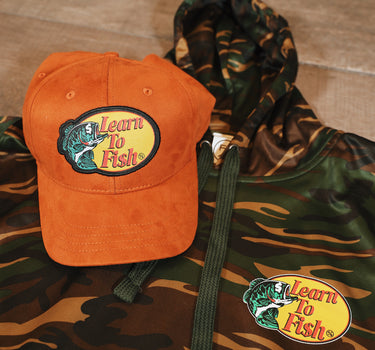 Learn To Fish: Polyester Hoodie (Vintage Camo + Hat Bundle)