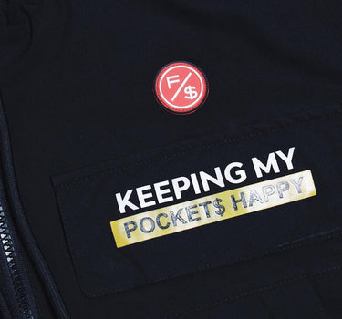 Happy Pockets Windbreaker Zip-Up Jacket (Blk)
