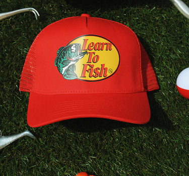 Learn To Fish: Trucker Hat (Red)