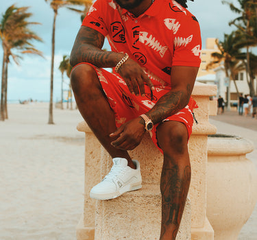 Fishscale Shorts (Red)