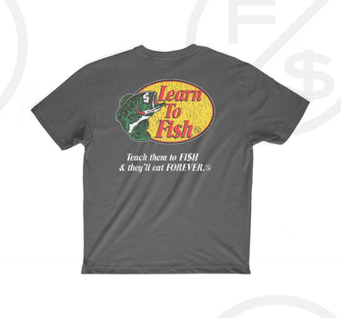Learn To Fish: Oversize Tee (Vintage Grey)