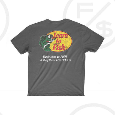 Learn To Fish: Oversize Tee (Vintage Grey)