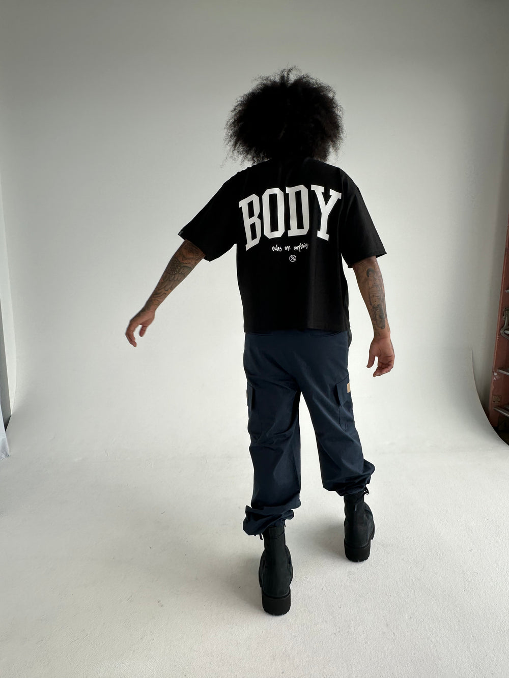 Nobody Owes Me (Black - Oversize Crop)