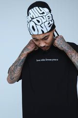 FS Family Over Money Y2K Knit Beanie (Black)