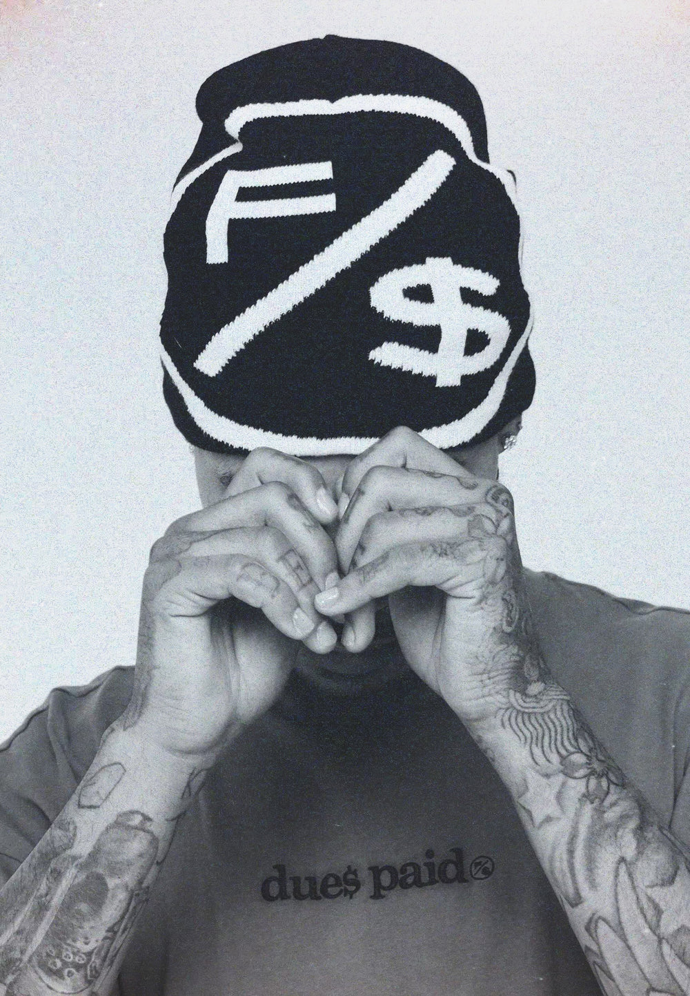 FS Family Over Money Y2K Knit Beanie (Black)