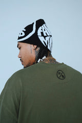 FS Family Over Money Y2K Knit Beanie (Black)
