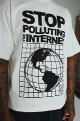 Stop Polluting (Off White - Oversize Crop)