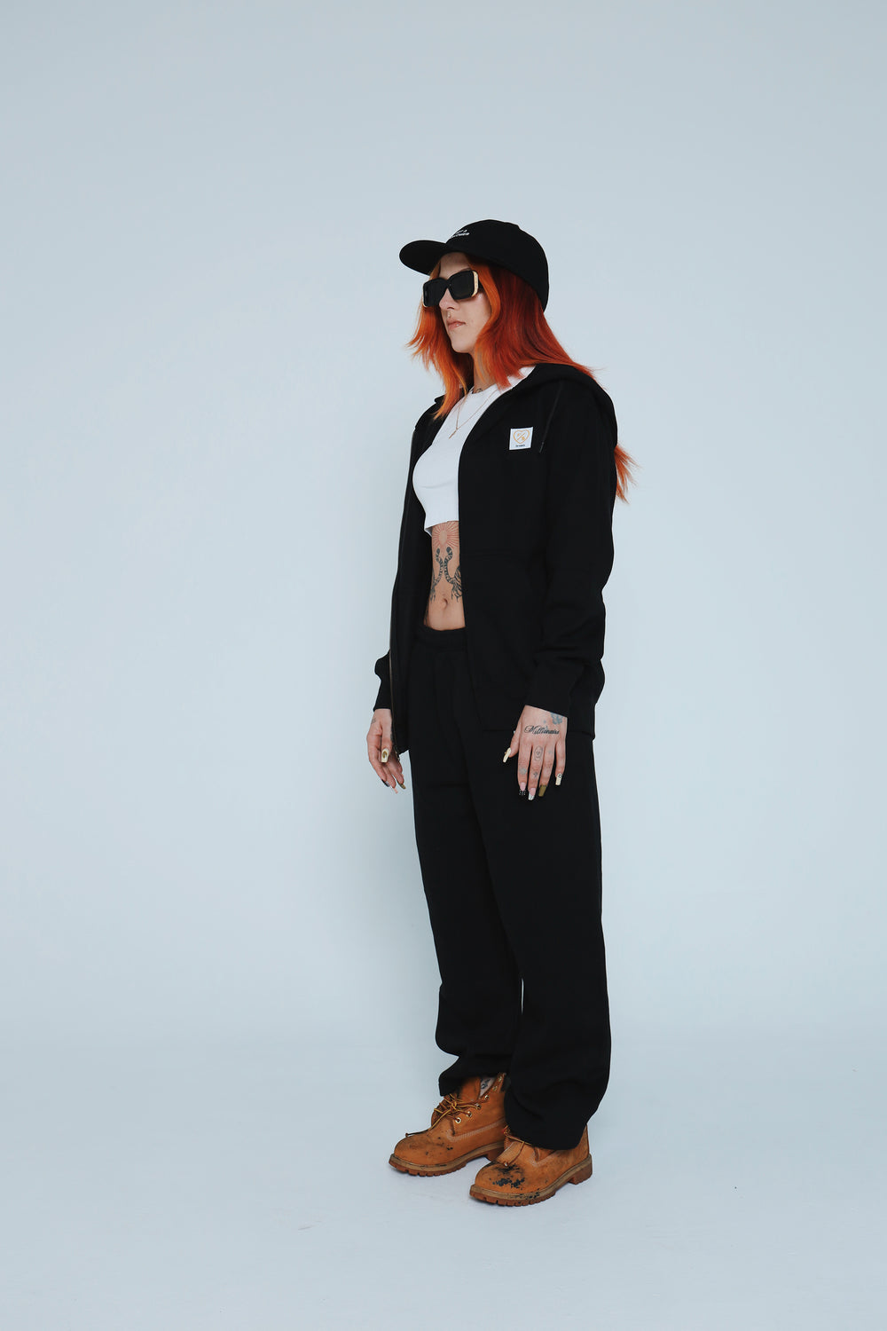 F/$ Patchwork Zip-up Hoodie (Black)