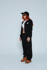 F/$ Patchwork Zip-up Hoodie (Black)