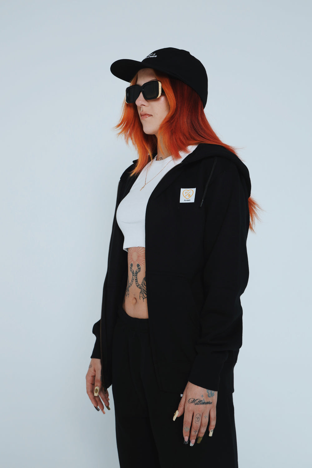 F/$ Patchwork Zip-up Hoodie (Black)