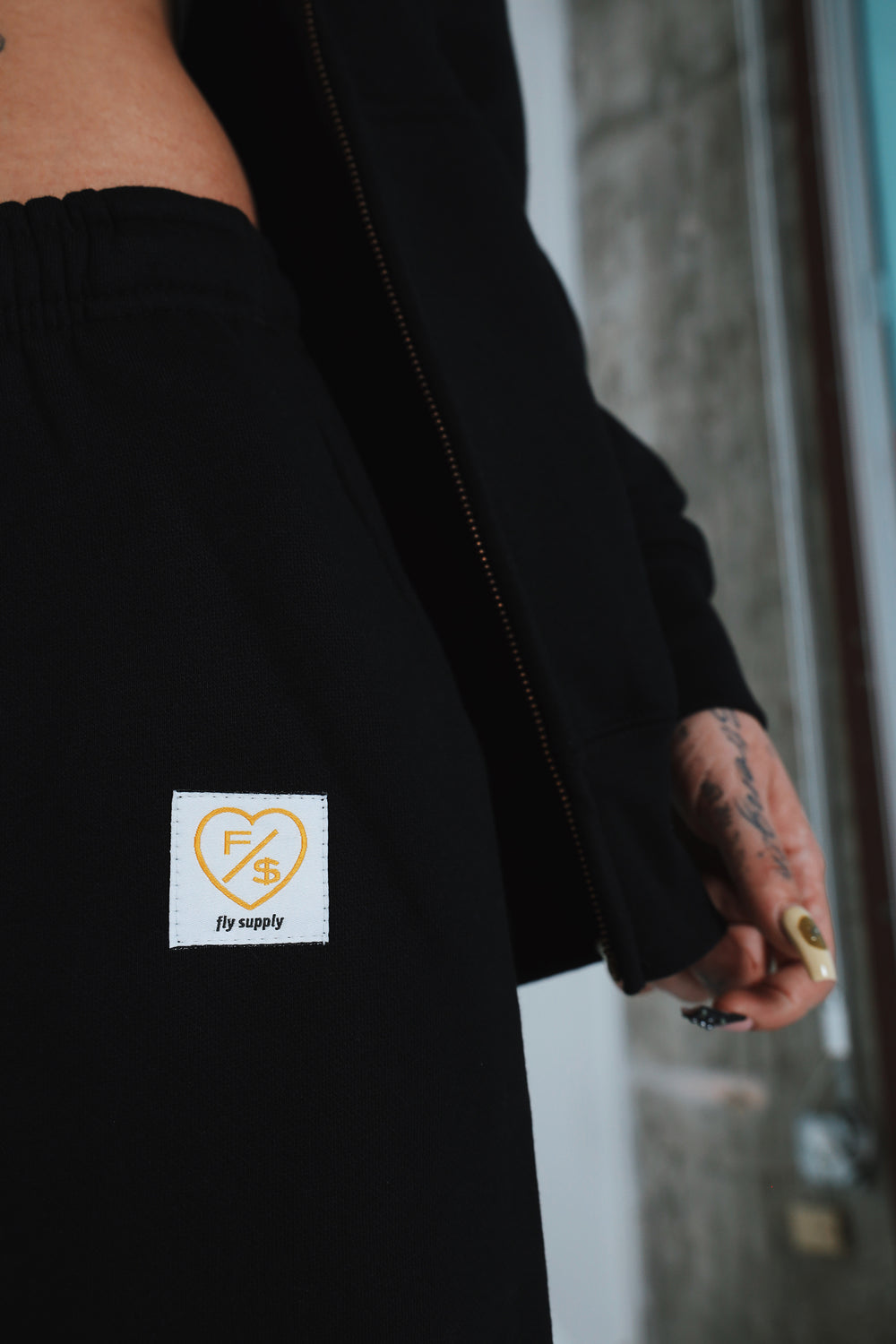 F/$ Patchwork Sweats (Black)