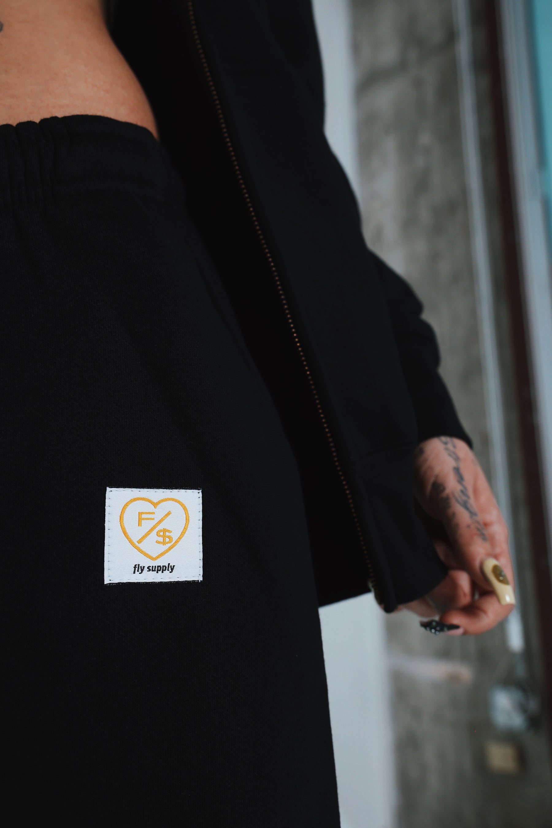 F/$ Patchwork Sweats (Black)