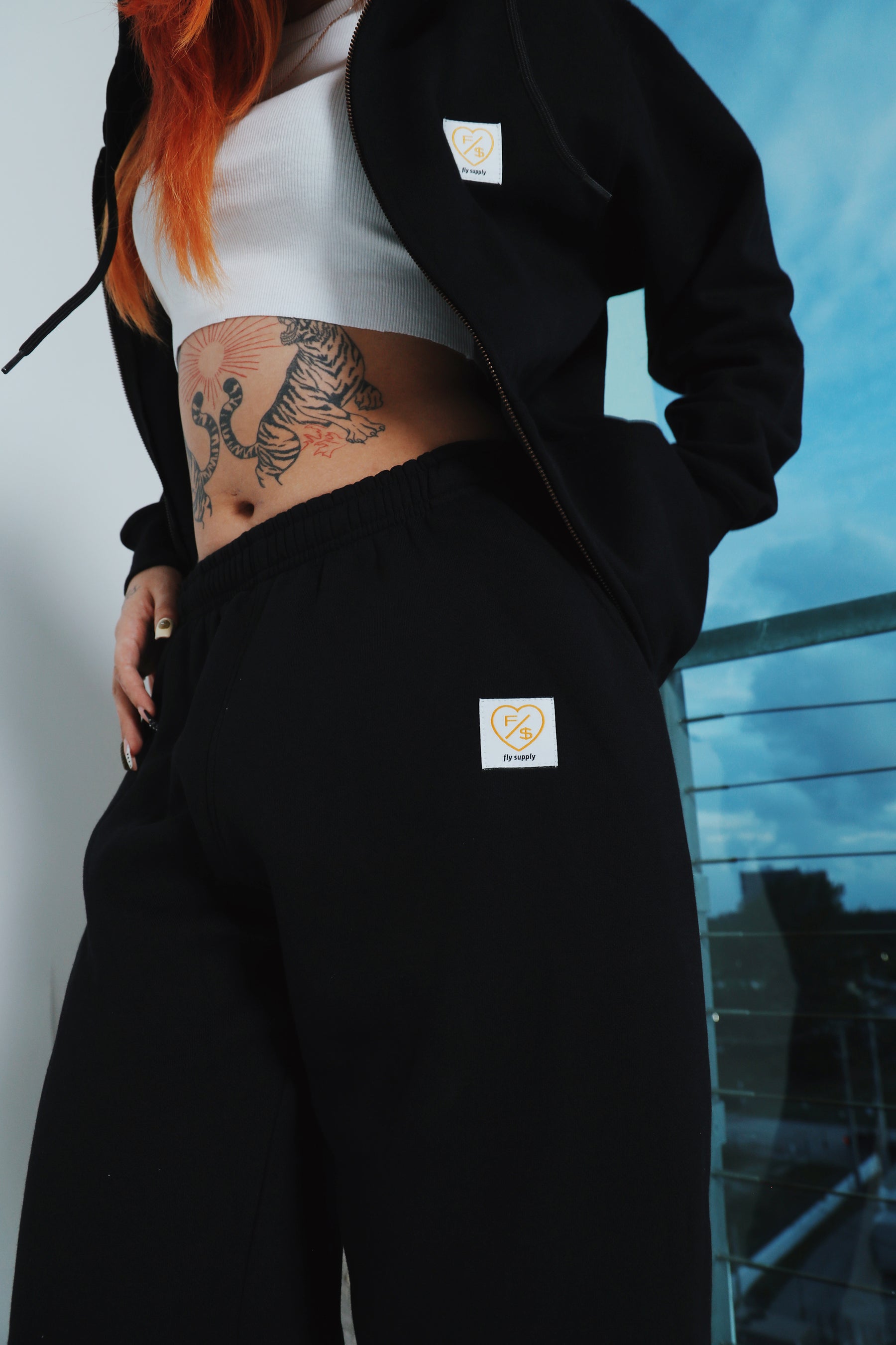 F/$ Patchwork Sweats (Black)