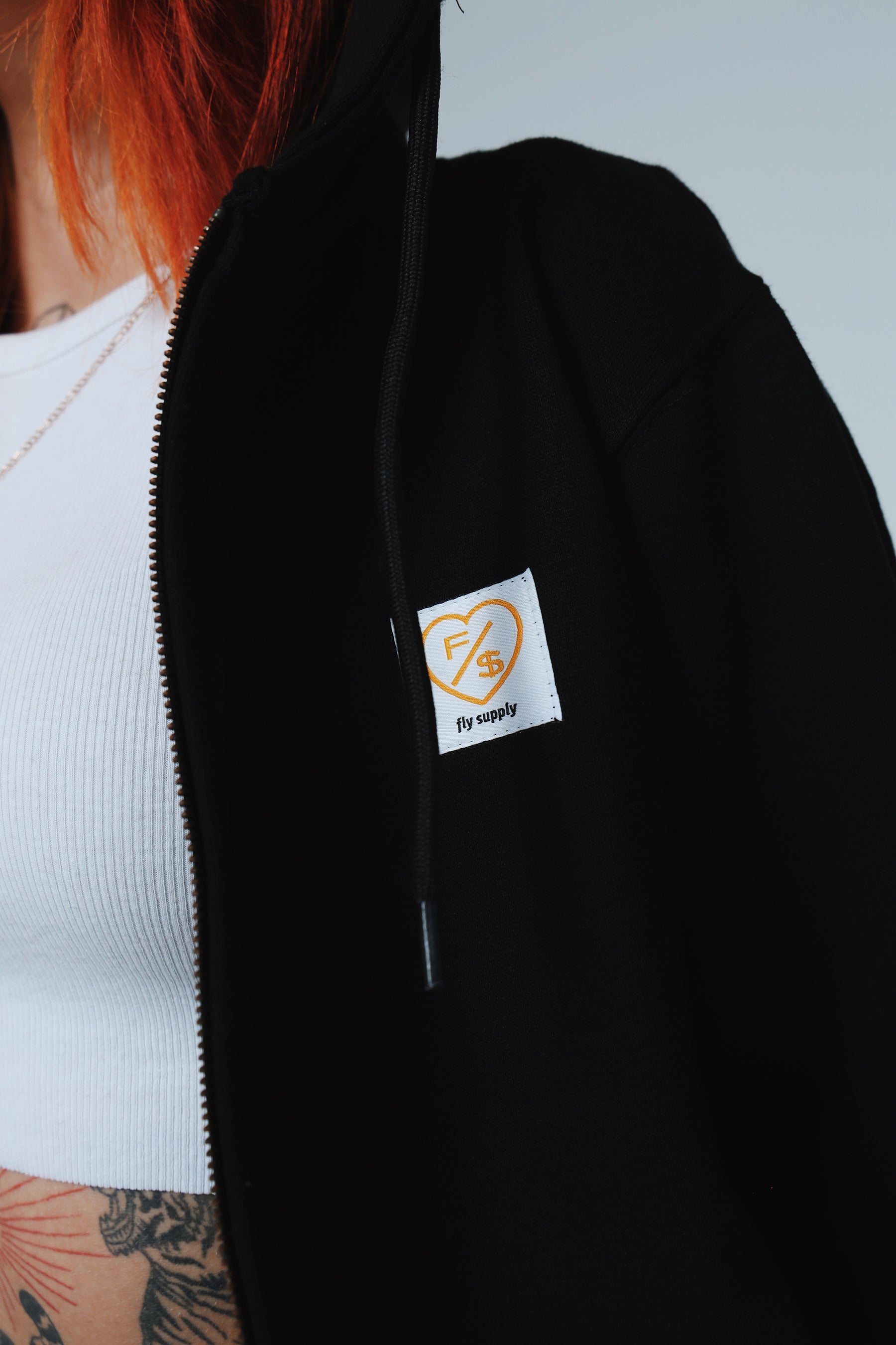 F/$ Patchwork Zip-up Hoodie (Black)