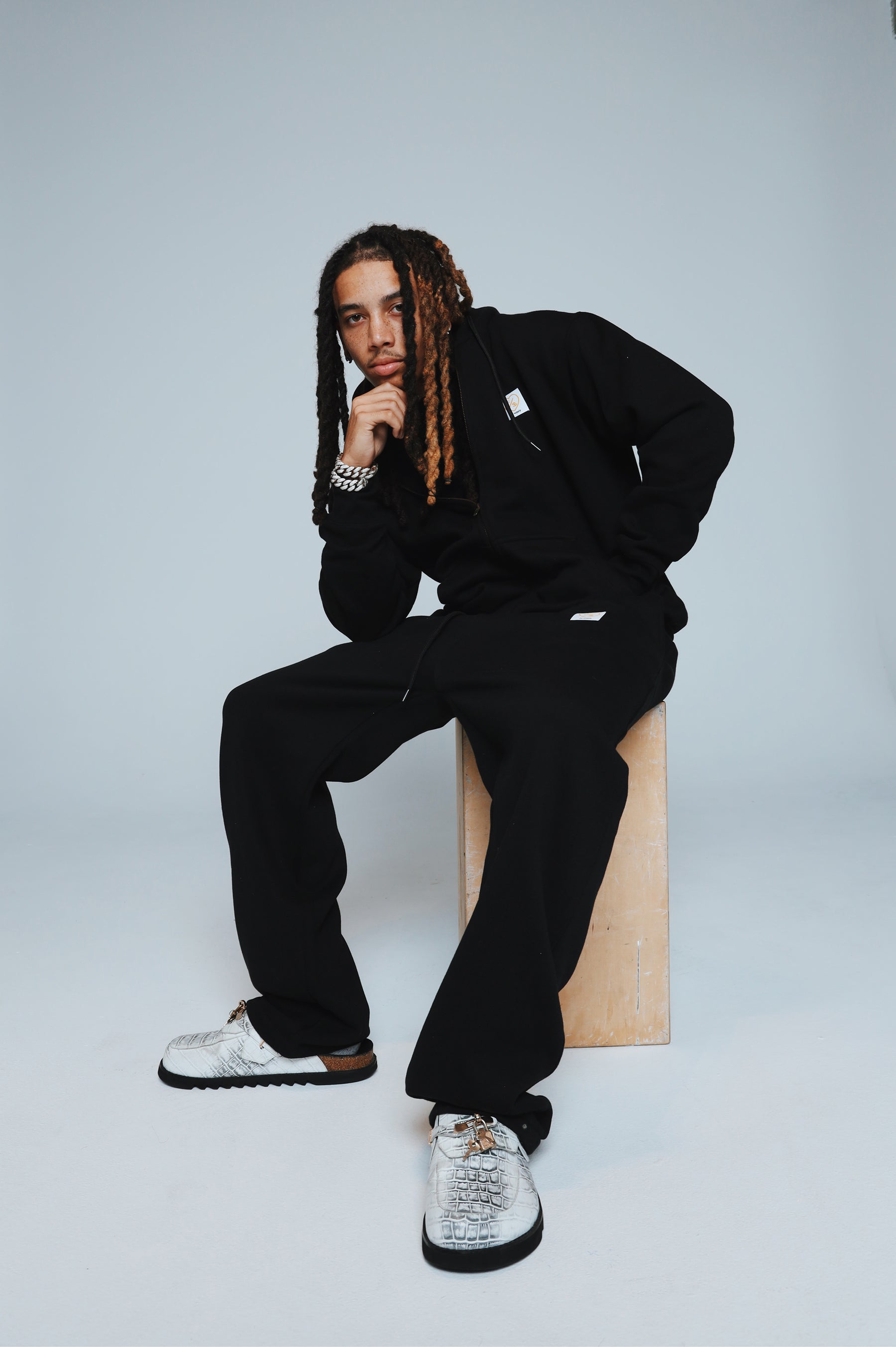 F/$ Patchwork Sweats (Black)