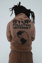 Stop Polluting Hoodie (Desert Taupe)