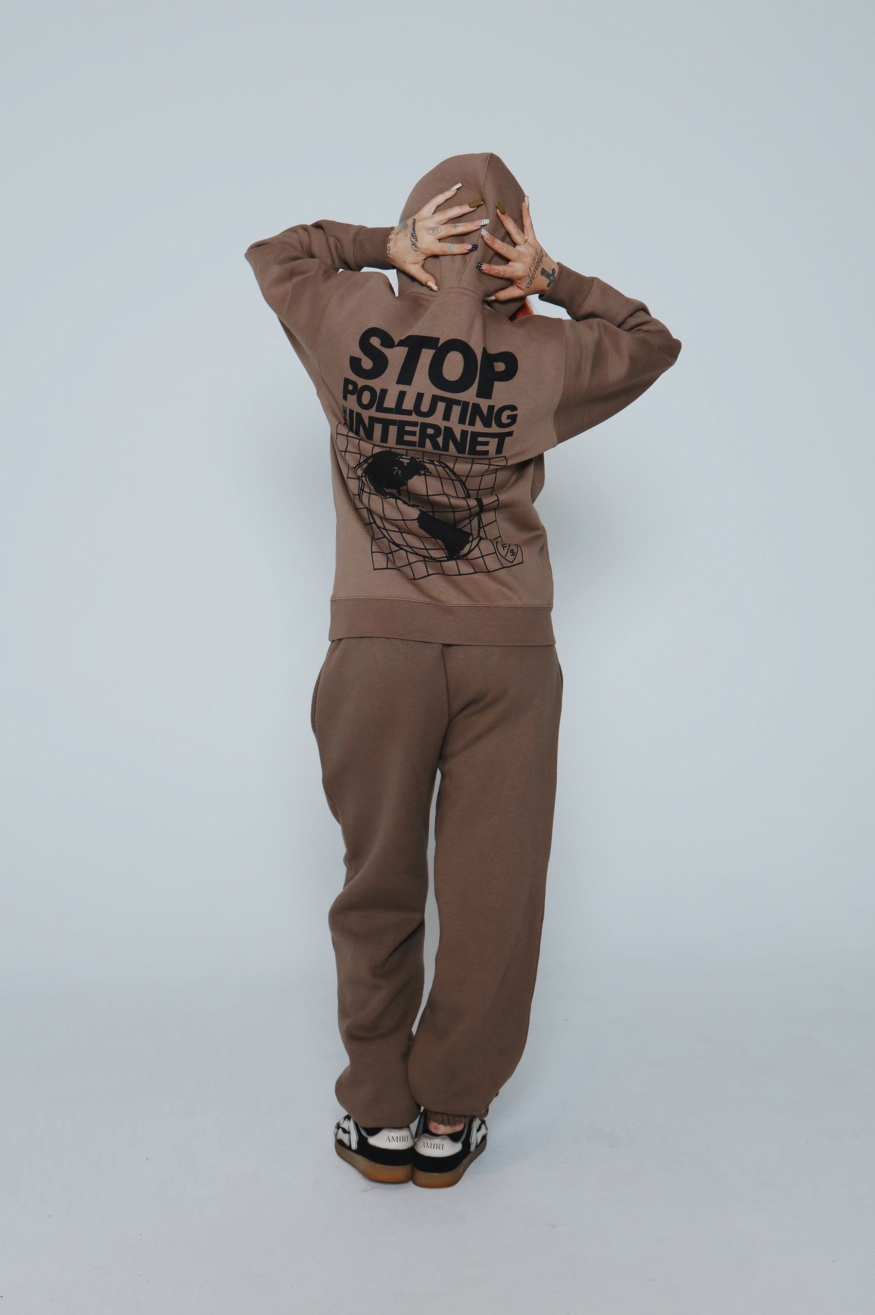 Stop Polluting Hoodie (Desert Taupe)