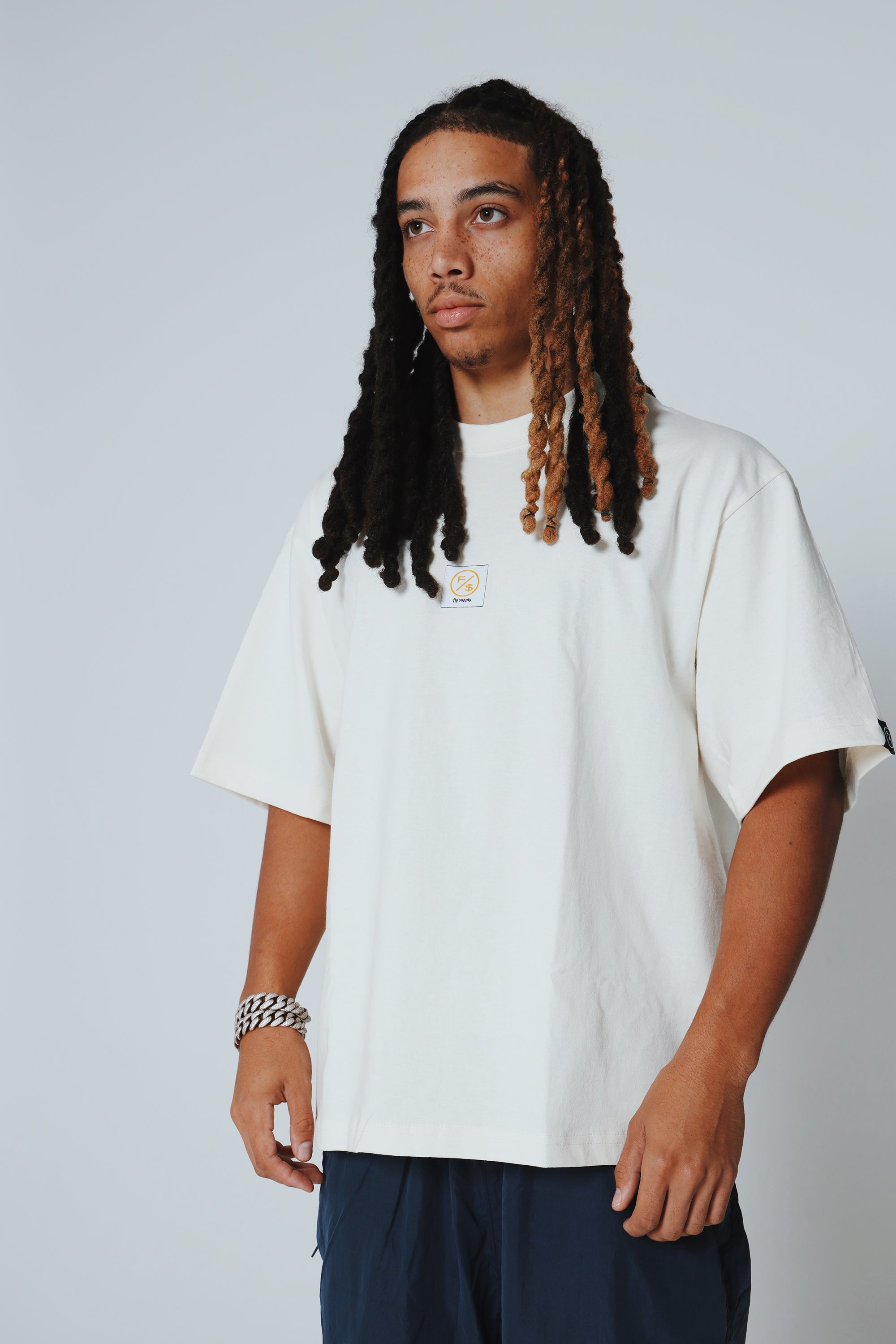 Patch Work Tee (Off White - Oversize) – Fly Supply Co Patch Work Tee (Off White - Oversize) – Fly Supply Co