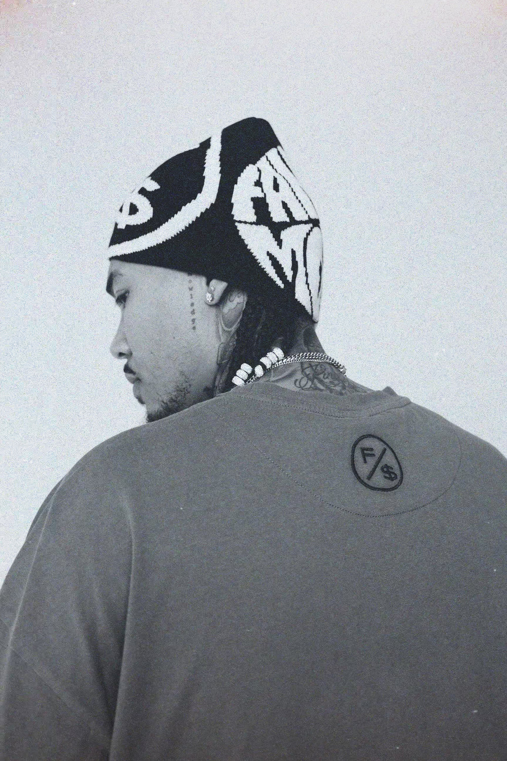 FS Family Over Money Y2K Knit Beanie (Black)