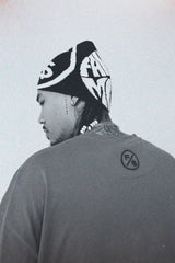 FS Family Over Money Y2K Knit Beanie (Black)