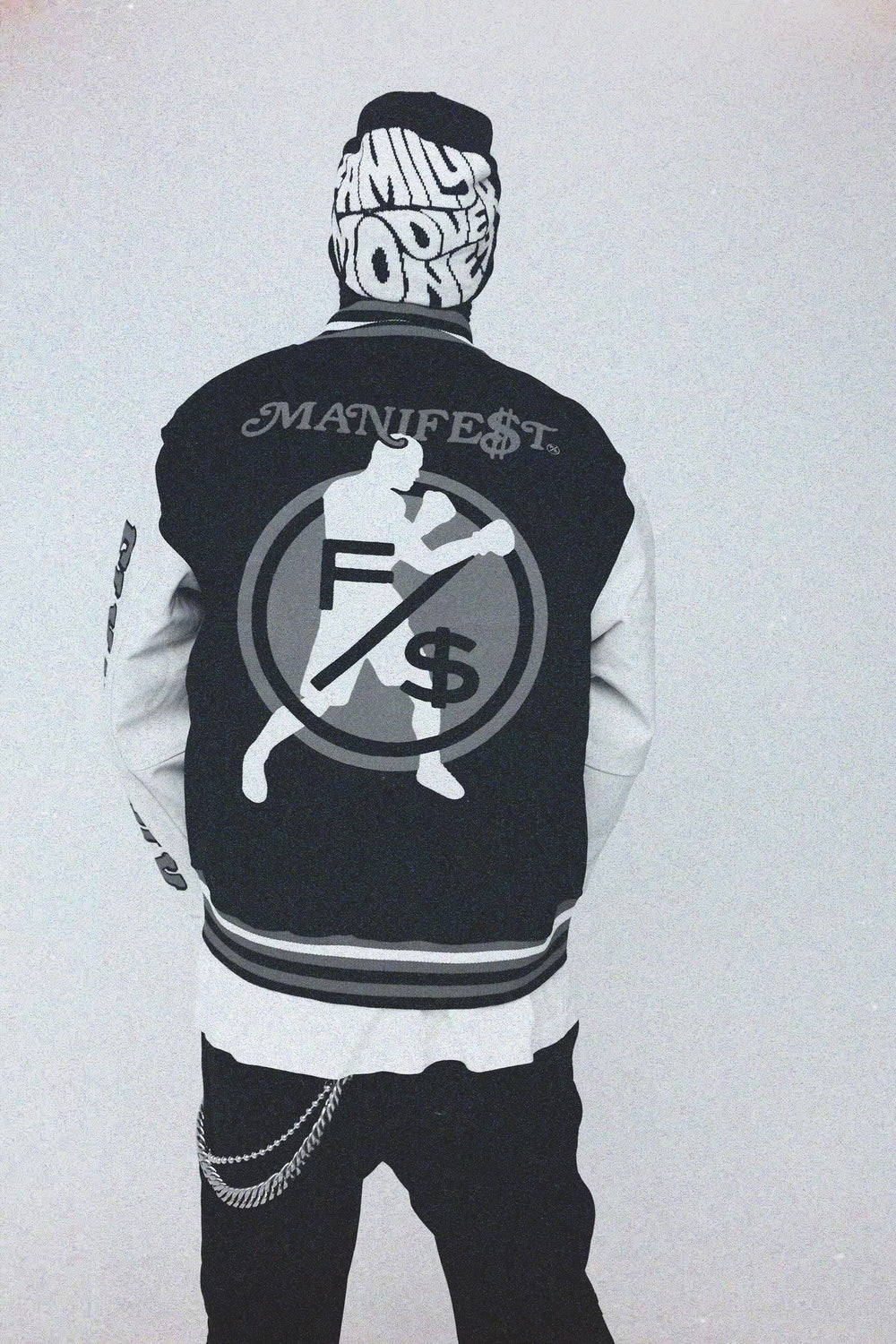 FS Family Over Money Y2K Knit Beanie (Black)