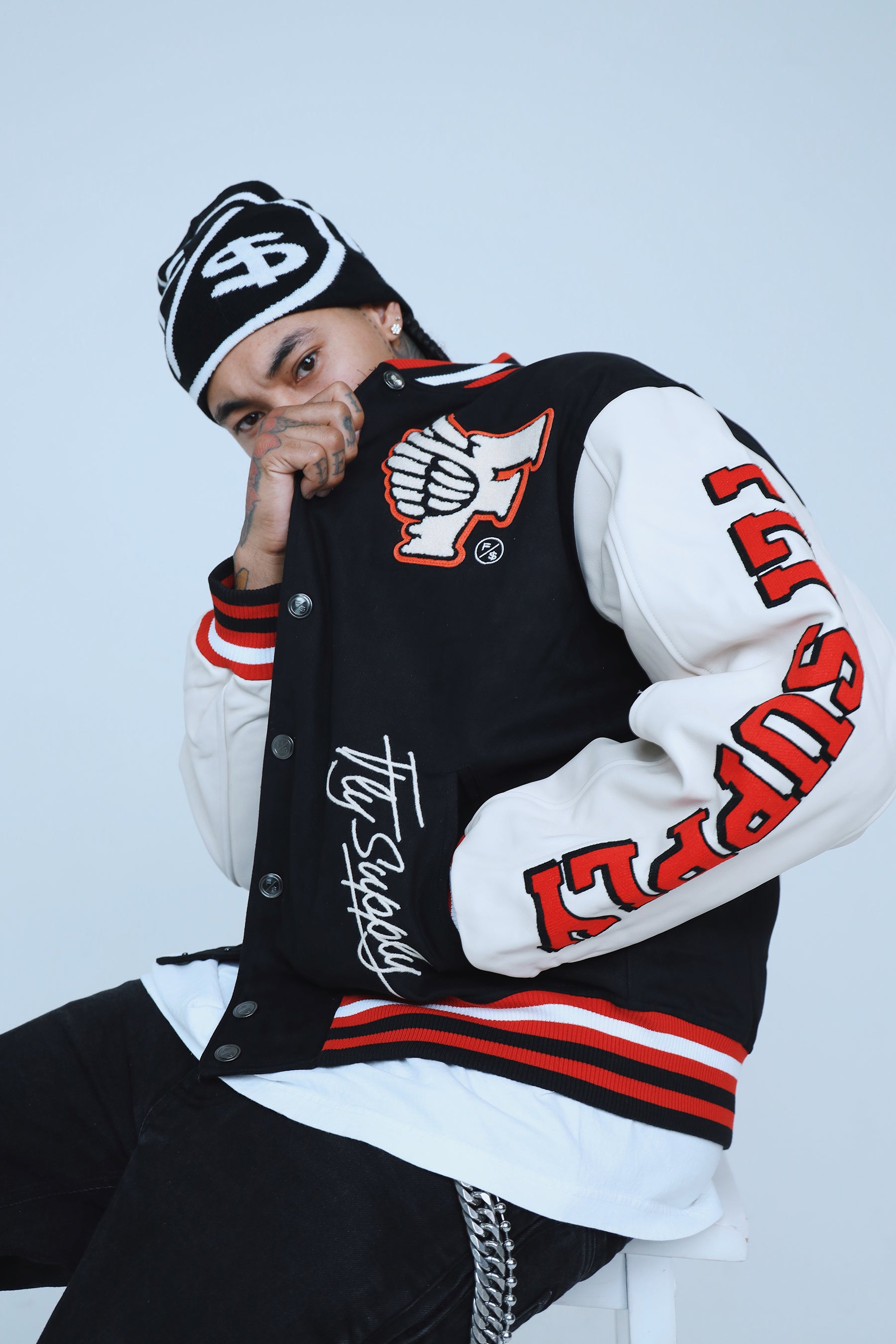 FS Family Over Money Y2K Knit Beanie (Black)