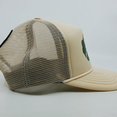 Learn To Fish: Trucker Hat (Retro Cream/White)