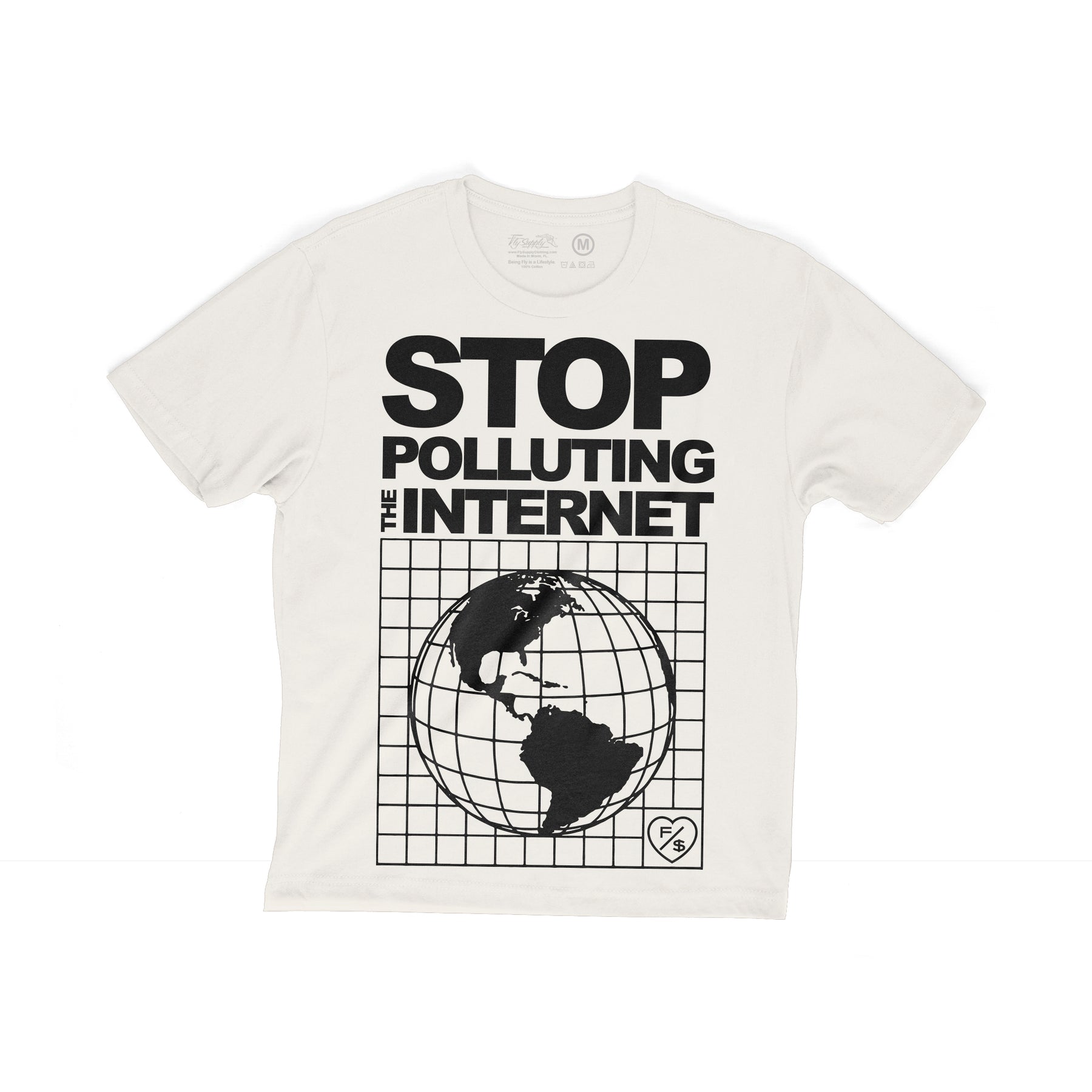Stop Polluting (Off White - Oversize Crop)