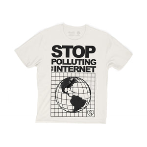 Stop Polluting (Off White - Oversize Crop)