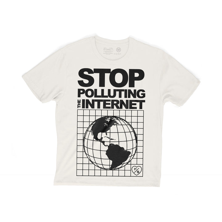 Stop Polluting (Off White - Oversize Crop)