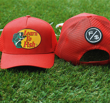 Learn To Fish: Trucker Hat (Red)
