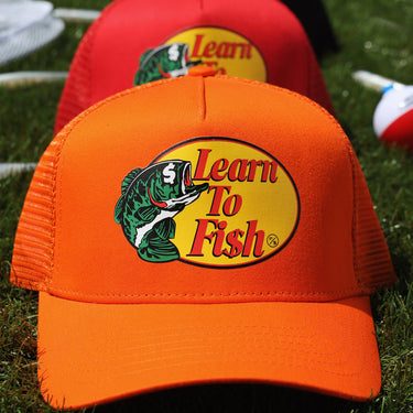 Learn To Fish: Trucker Hat (Orange)