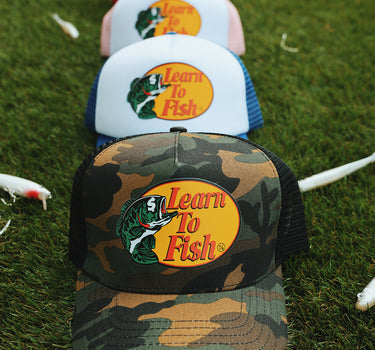 Learn To Fish: Trucker Hat (Camo)