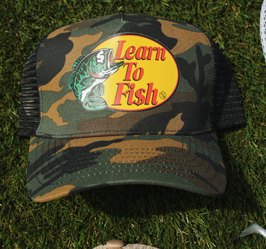 Learn To Fish: Trucker Hat (Camo)