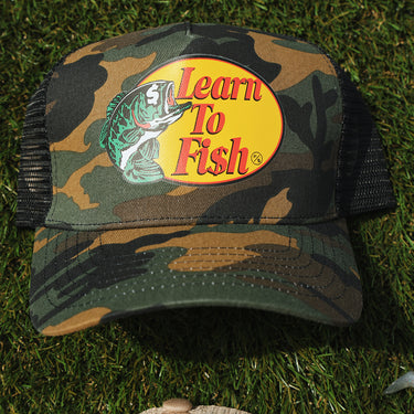 Learn To Fish: Trucker Hat (Camo)