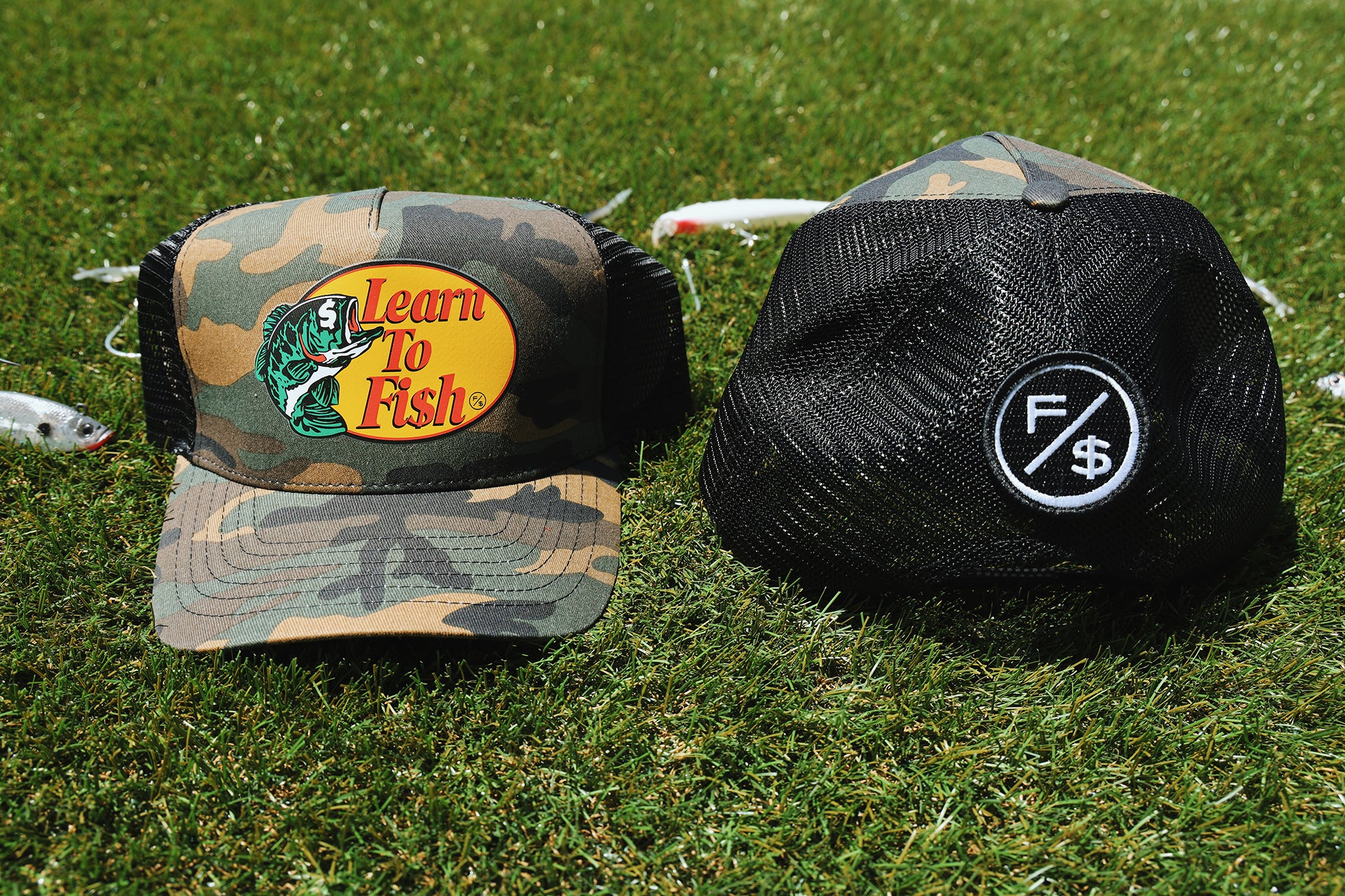 Learn To Fish: Trucker Hat (Camo)