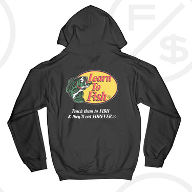 Learn To Fish: Hoodie (Black)