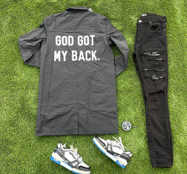 God Got My Back Trenchcoat (Black)